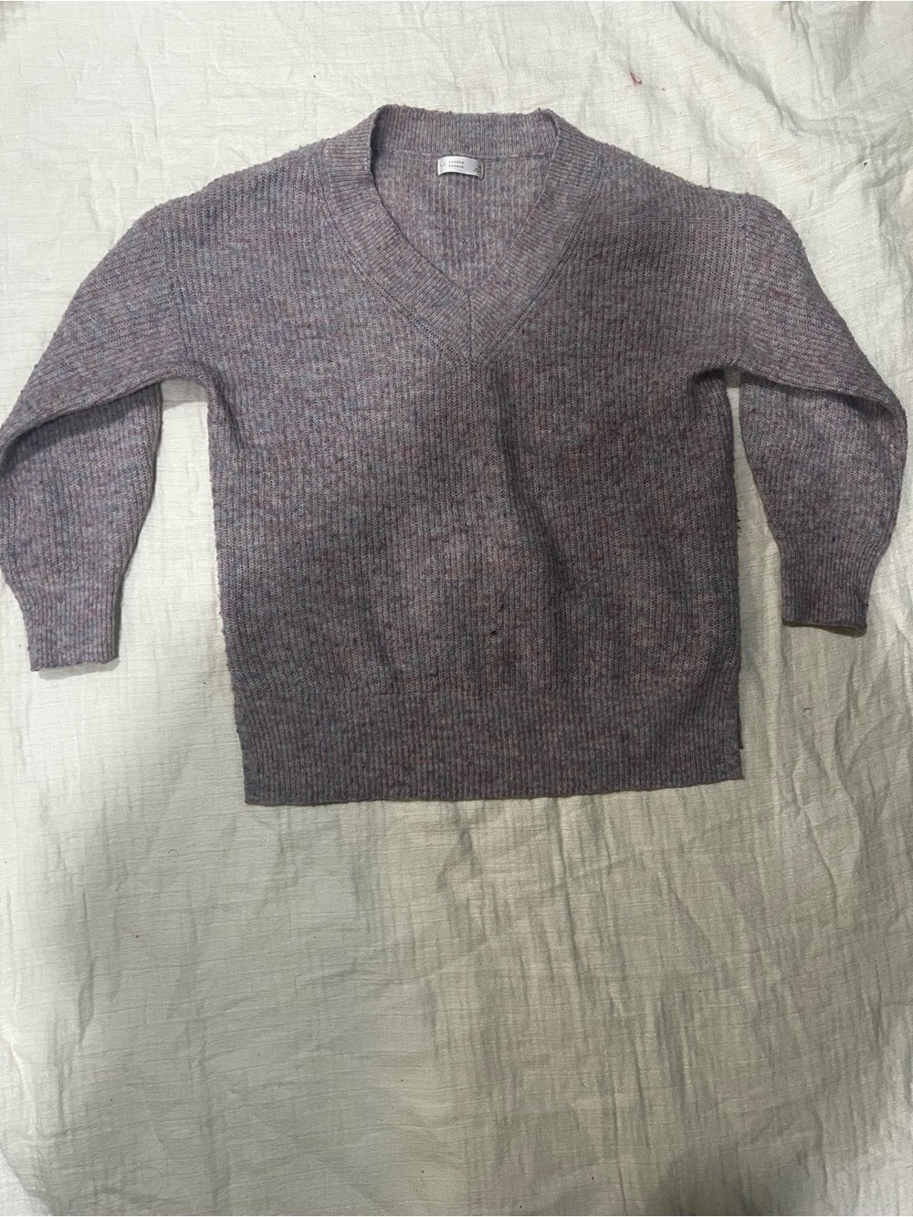 V-Neck Women’s Sweater in Heathered Mauve